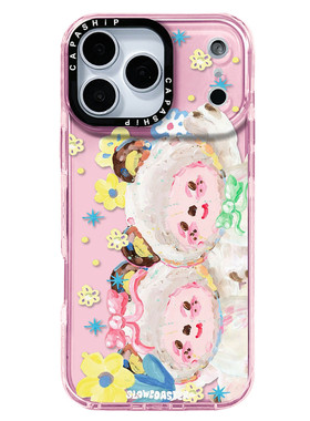 C家适用苹果15iPhone14plus16透明13promax17可爱Slowcoaster油画猫兔xr手机壳12防摔11新款xs高级感保护套