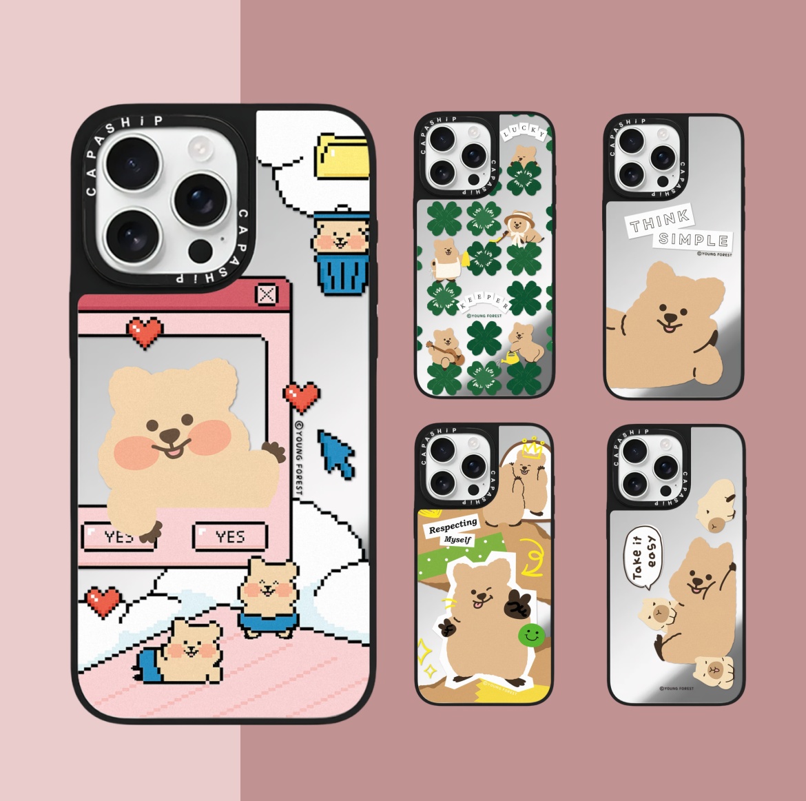 CASE适用苹果15iPhone14plus16镜面13promax17磁吸可爱柿子椒熊xr手机壳12防摔11新款xs高级感tif保护套