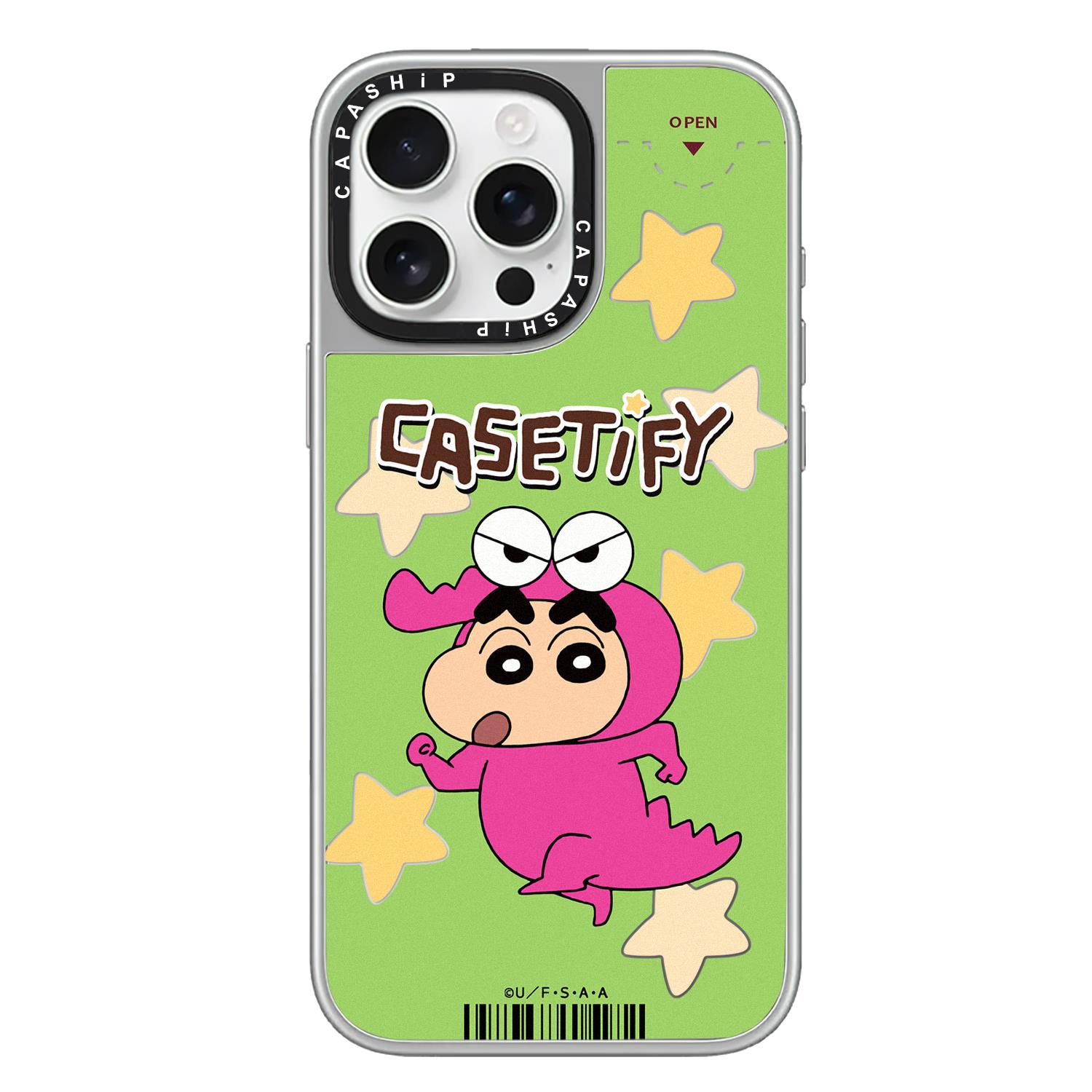 CASE适用苹果15iPhone14plus16电镀银框镜面13promax17磁吸Magsafe蜡笔小新手机壳12防摔11新款高级感保护套