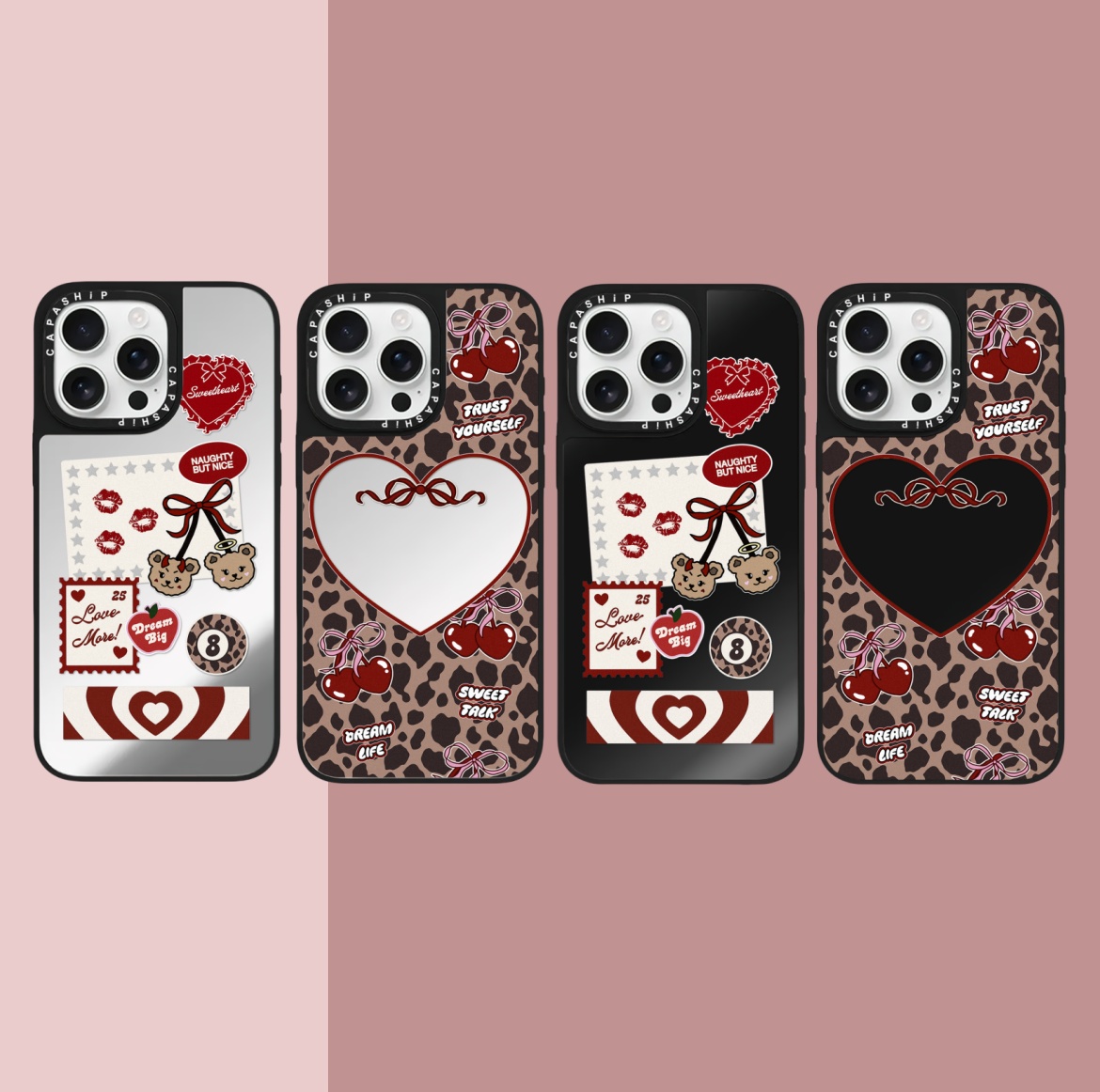 CASE适用苹果15iPhone14plus16镜面13promax17磁吸可爱樱桃爱心xr手机壳12防摔11新款xs高级感tif保护套