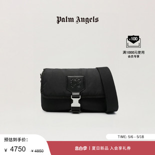 Palm Angels男女同款 24春夏新品 黑色LOGO凹面压花单肩包