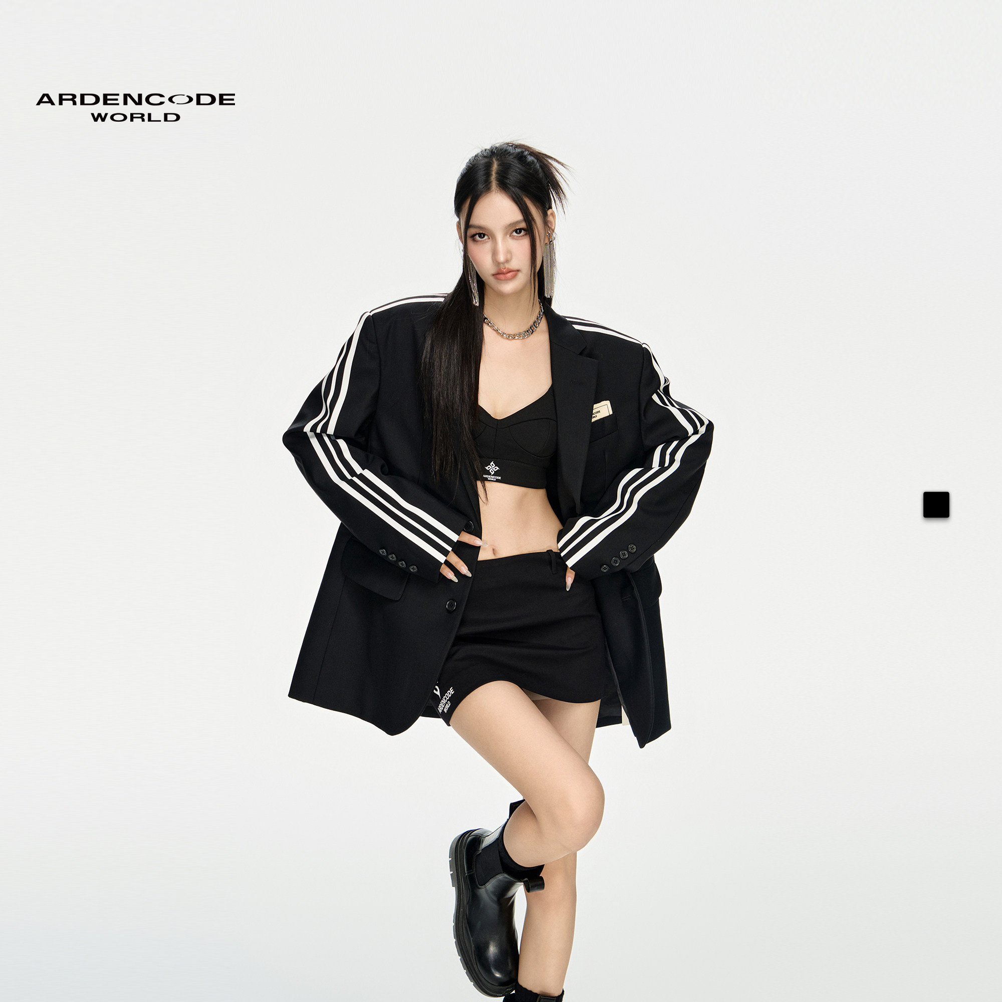 ARDENCODE明星同款印花大宽松混纺西装外套男女休闲西服 X1版型