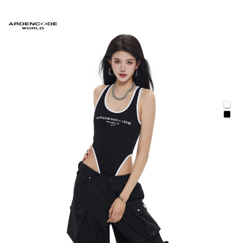 ARDENCODE女款 无限印花 撞色辣妹性感紧身弹力修身打底连体背心