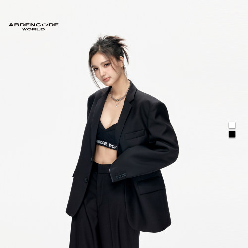 ARDENCODEWORLD 基础款极简宽肩大宽松直筒混纺西装外套 X1版型