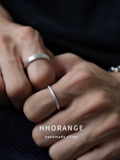 《降临》HHORANGE原创S925小众纯银手工情侣戒礼物男生戒指素戒