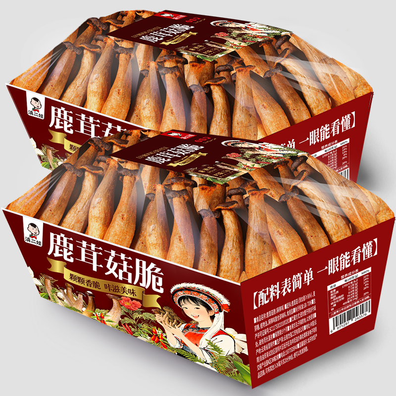 滇二娃麻辣鹿茸菇脆鹿耳菇蔬果干