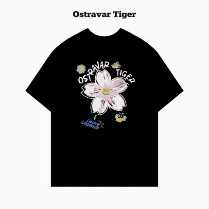 2026新款Ostravar Tiger美式字母印花男女情侣装纯棉短袖t恤