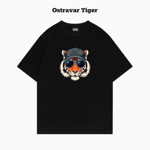 2026新款Ostravar Tiger美式字母印花男女情侣装纯棉短袖t恤