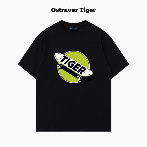 2026新款Ostravar Tiger美式字母印花男女情侣装纯棉短袖t恤