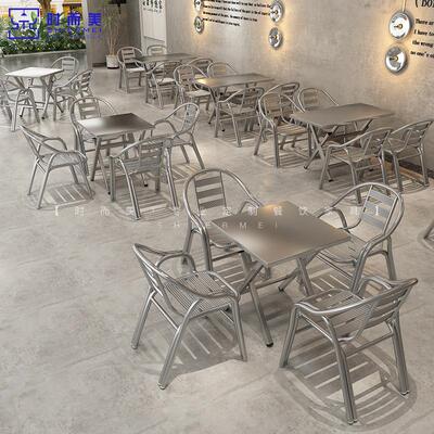 Industrial style barbecue stall stainless steel folding table and chair set for outdoor use atKorean