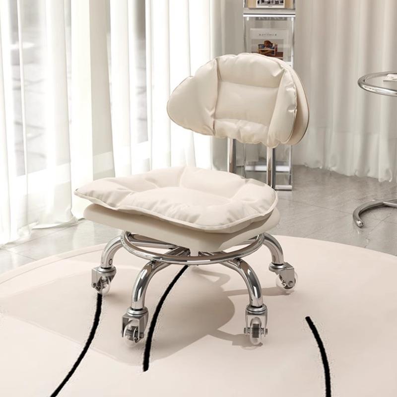 设计师矮凳超静音万向轮小凳子家用滑轮旋转板凳客厅耐用换鞋配件