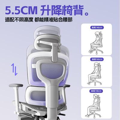 Ergonomic Office Chair for Long Sitting, Suitable for Staff, Home Use, Reclineable Gaming Seat with