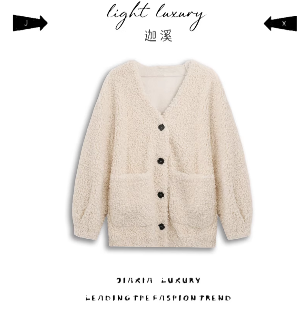 【甜甜专享】JIAXI迦溪/云溪百搭休闲毛衣外套JX6177