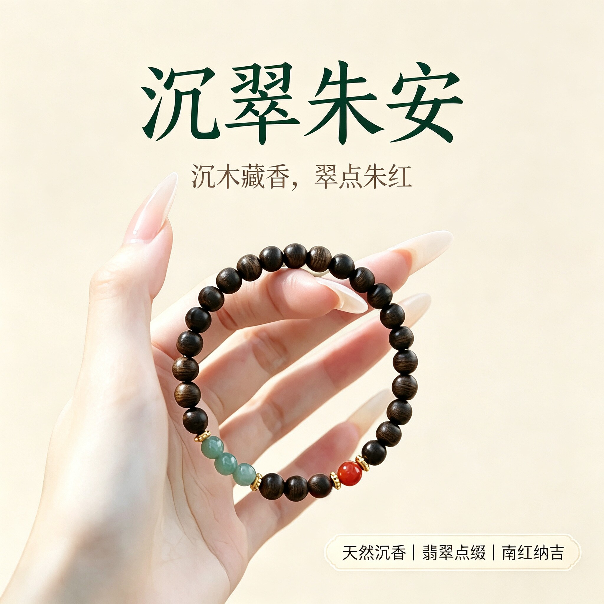 天然文莱奇楠沉水级文玩佛珠