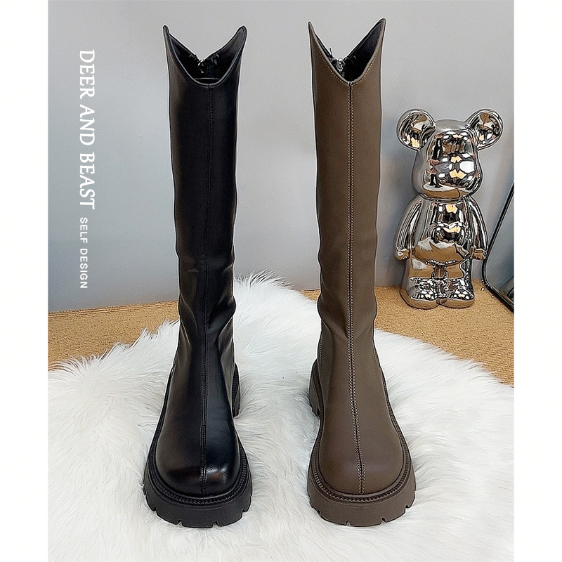 小个子不过膝长靴女2025长筒靴