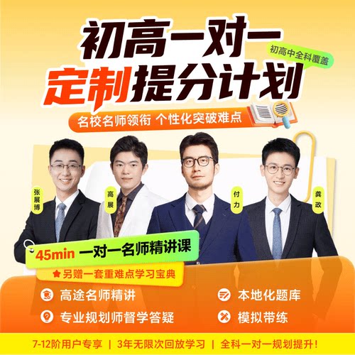 初中高中名师全科一对一提分计划 必备高效教学 学霸开学无忧