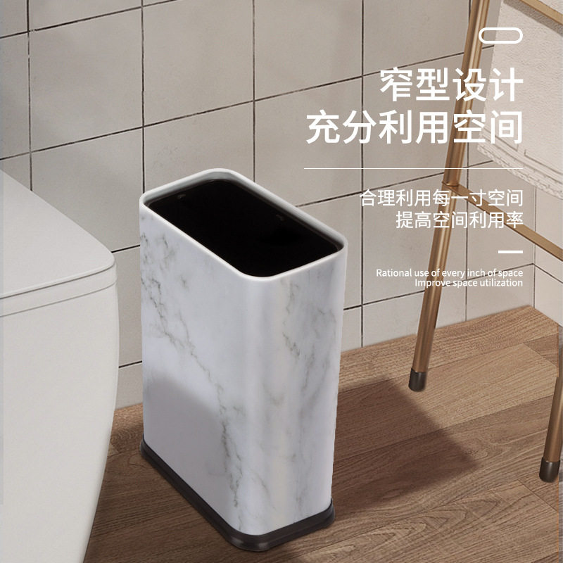 不锈钢垃圾桶家用方形无盖厨房大容量办公室卫生间双层大口径直投
