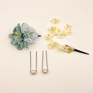 汉服绢花古风发饰套装仿真花头饰日系和风头花配饰发夹