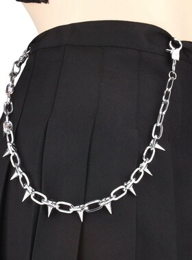 铆钉腰链尖头链条朋克男女hiphop蹦迪国潮暗黑ins同款酷欧美裤链