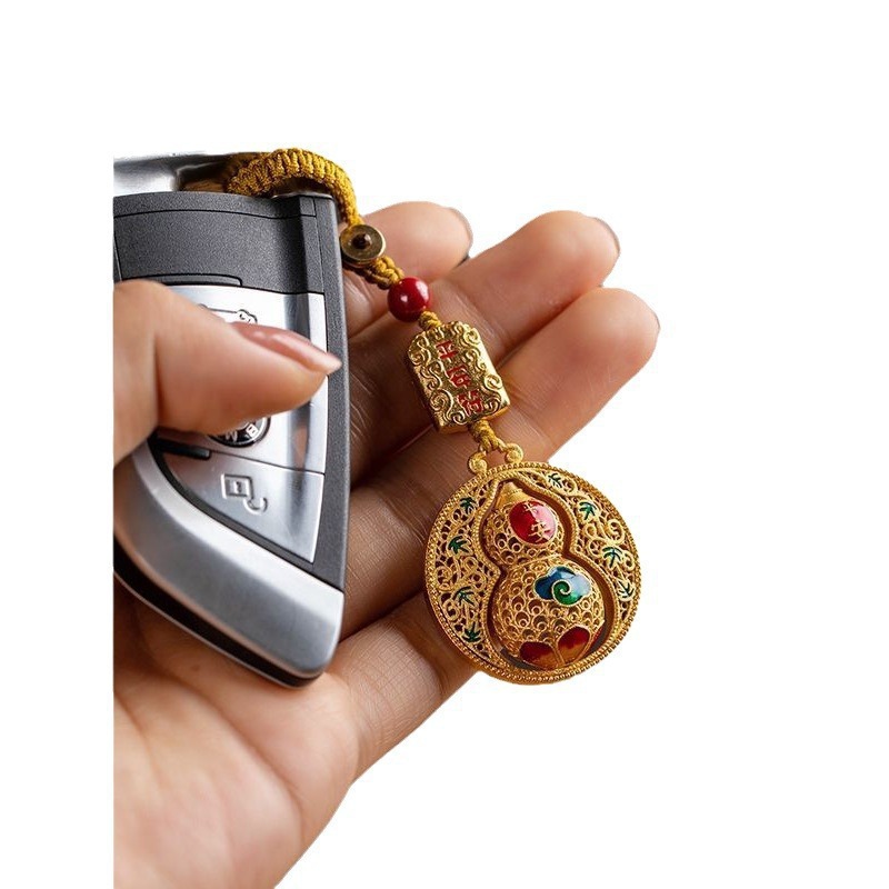 平安葫芦钥匙扣很灵创意平安福禄礼品钥匙扣后视镜挂男女钥匙链