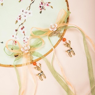 边夹发夹可爱配饰遇见少女飘带瑶瑶仙气发饰流苏神鹿古装古风汉服