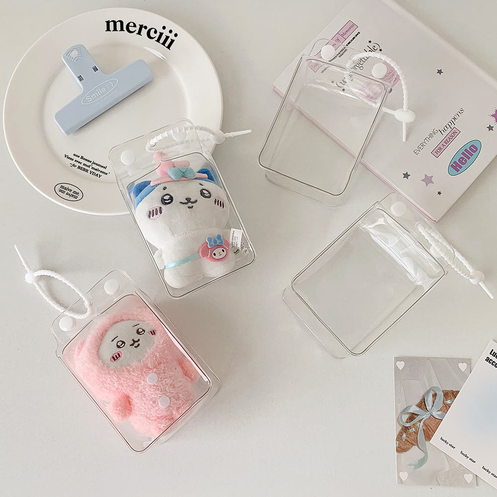 牛奶盒透明PVC娃包防尘牛奶盒盲盒星星人棉花娃娃简约泡泡玛特