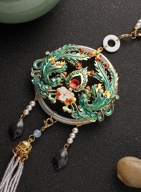 腰佩腰饰装饰品佩饰烧蓝古装禁步压襟装饰百搭古风夏季腰间唐装裙