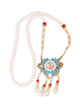 国风明制项链平安锁汉服高级浮生梦压襟璎珞蝴蝶民族风专用背云