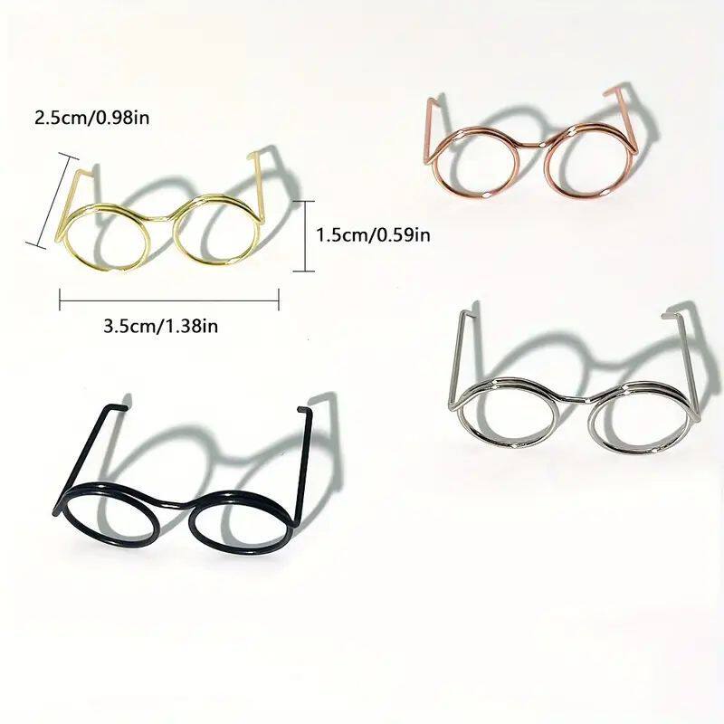 铁丝小眼睛框3点5厘米眼镜黑色铁丝眼镜框娃娃配件扭扭棒小狗