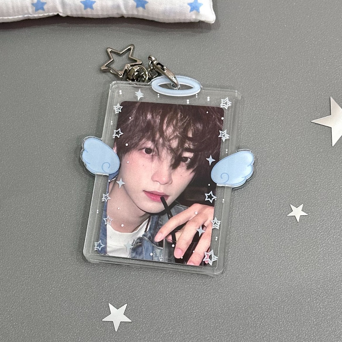 亚克力爱豆天使翅膀卡套韩国小卡硬卡套证件卡卡套ins风星星