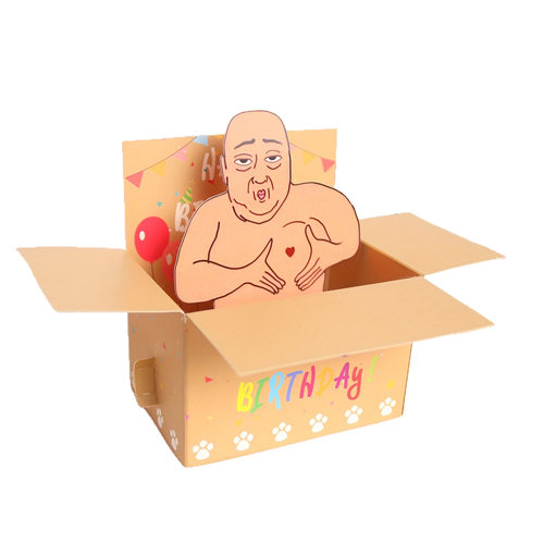 生日贺卡创意搞笑弹出式油腻男生日祝福贺卡油腻男弹出式立体整蛊