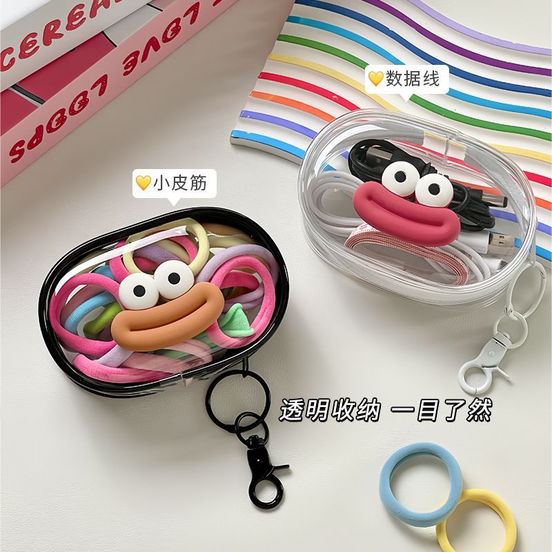 香肠嘴数据线收纳包溜娃包香肠嘴可爱充电器收纳懒人整理挂件饰品