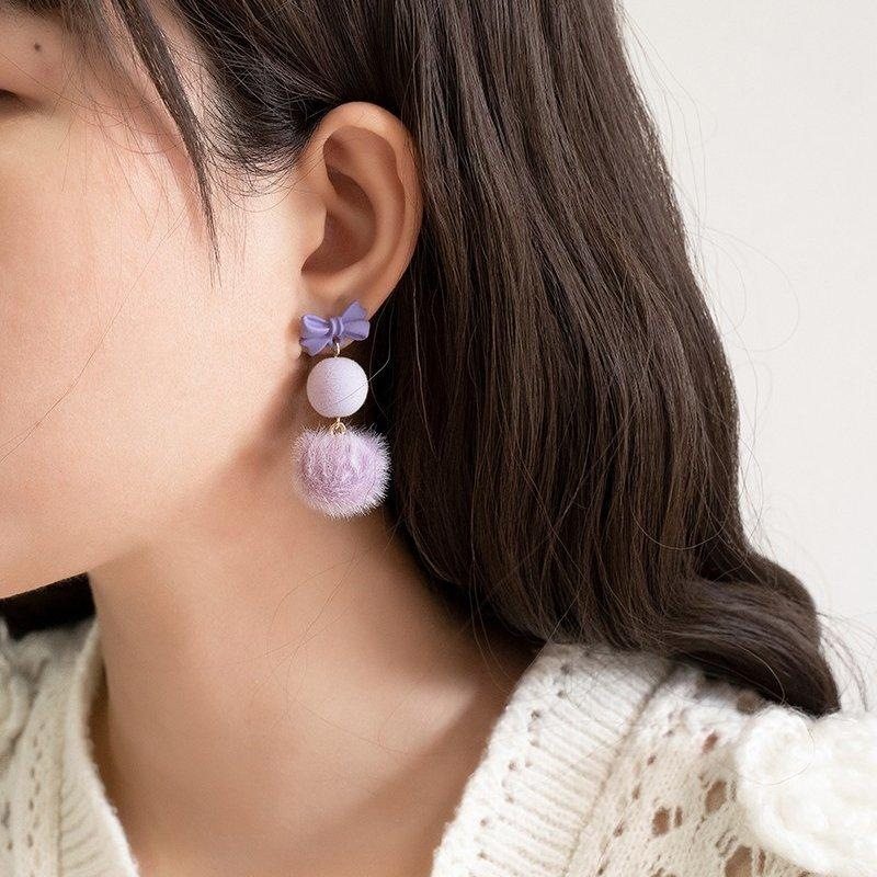 温柔流行毛球蝴蝶结甜美热销耳钉耳环耳饰适合秋冬少女耳坠冬天,饰品/流行首饰/时尚饰品新,银饰耳饰,淘宝优惠券,粉丝福利购,淘宝优惠卷