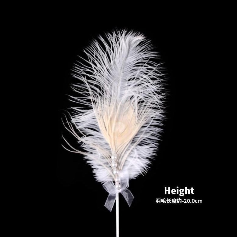 珍珠蛋糕装饰流行生日灯串配件摆件白色网红插件配件羽毛翅膀皇冠