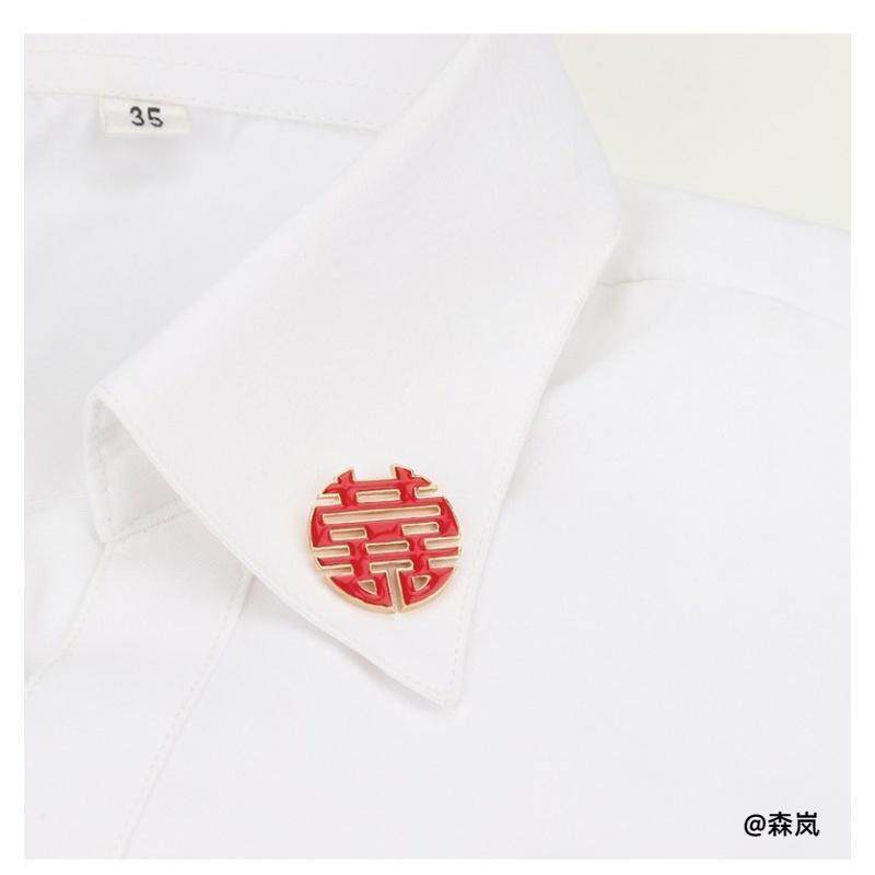 爱心衣服结婚登记徽章胸针喜字配饰婚庆一对衬衫领情侣双喜订婚