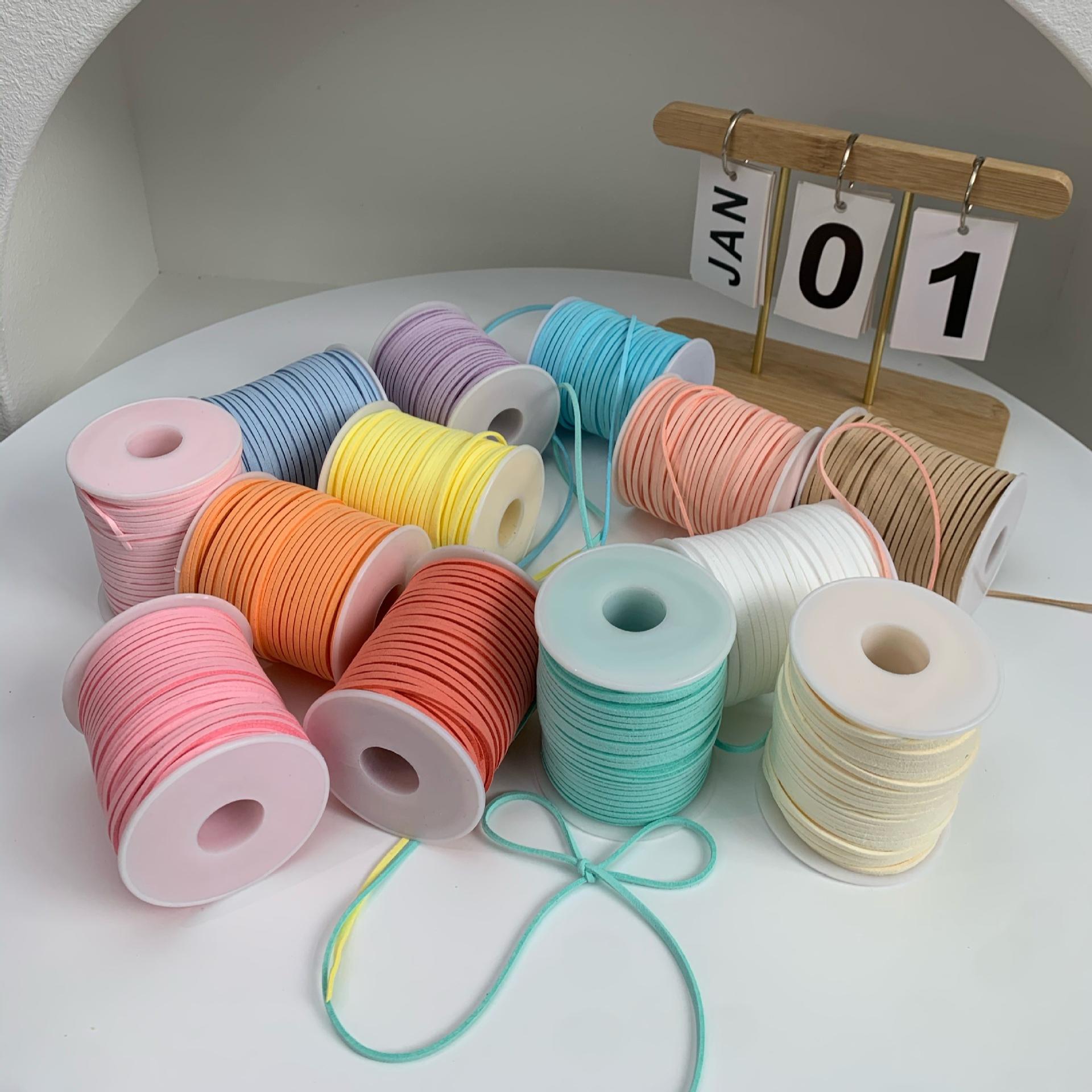 挂坠吊绳韩国麂皮绒绳手作手作双面绒韩国马卡龙色麂皮绳diy