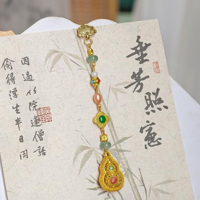 压襟挂件汉服如意旗袍气质葫芦配饰胸针葫芦吊坠压襟挂件流苏