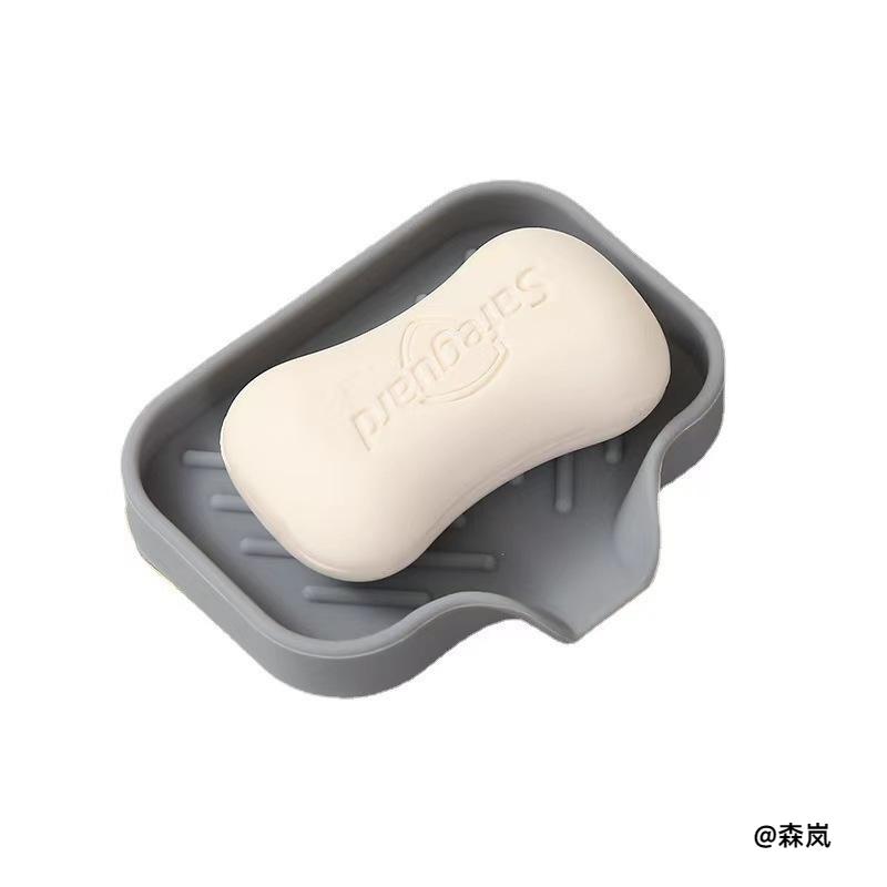 百搭台面硅胶置物架香皂盒窄边创意肥皂海绵排水垫水龙头厨房日本
