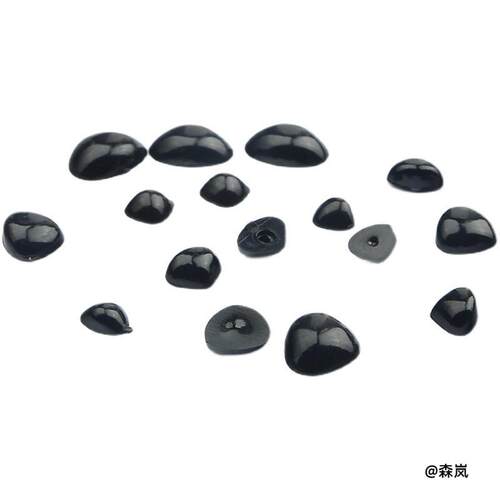 编织三角鼻子平底珠手工发夹多尺寸diy材料黑色动物眼睛制作