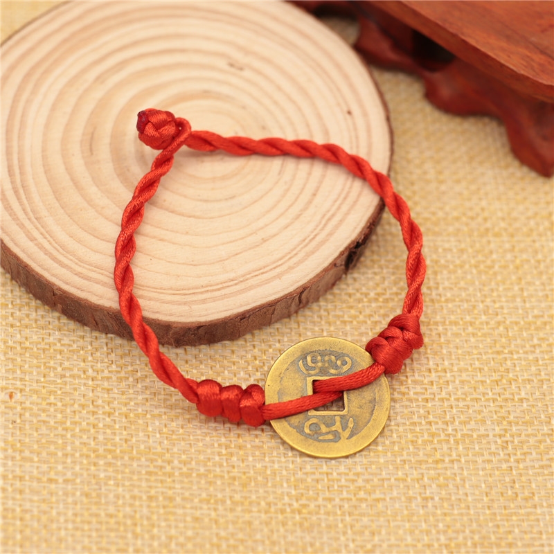 五帝铜钱阿宁同款当十铜钱手链脚链终极笔记盗墓笔记周边编织红绳