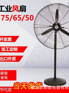 工业电风扇750落地扇强力牛角扇风扇立式纯铜线FS-75挂墙壁摇头电