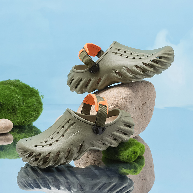 厚底增高踩屎感洞洞鞋男士夏季新款外穿防臭沙滩防滑休闲百搭凉鞋
