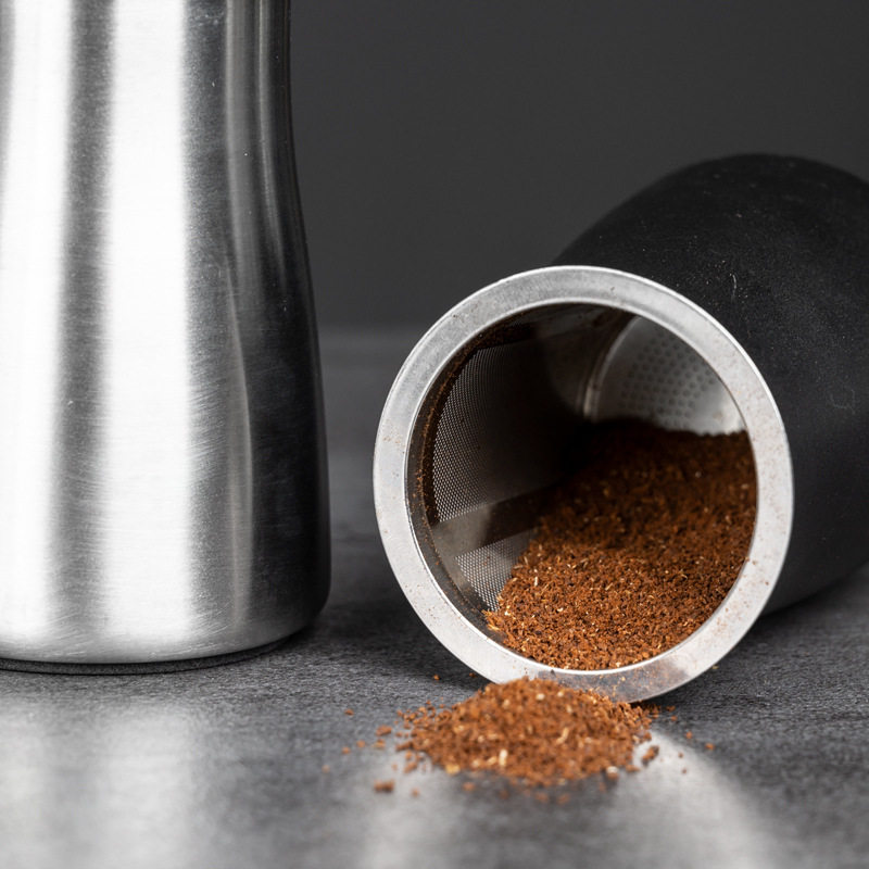 304不锈钢手冲咖啡筛粉器手摇磨豆机过滤细粉过滤罐闻香杯接粉器