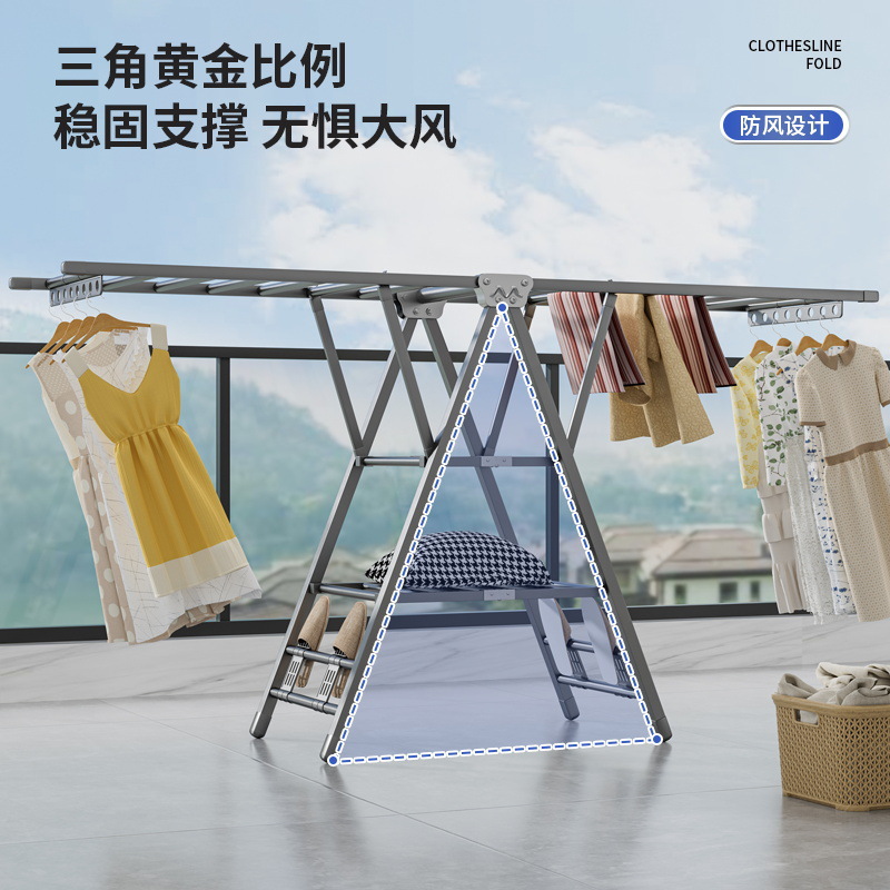 Drying racks folding indoor balconies clothing drying poles