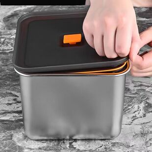 调料盒不锈钢装猪油辣椒油罐油碗盆带盖厨房家用容器方形油缸商用