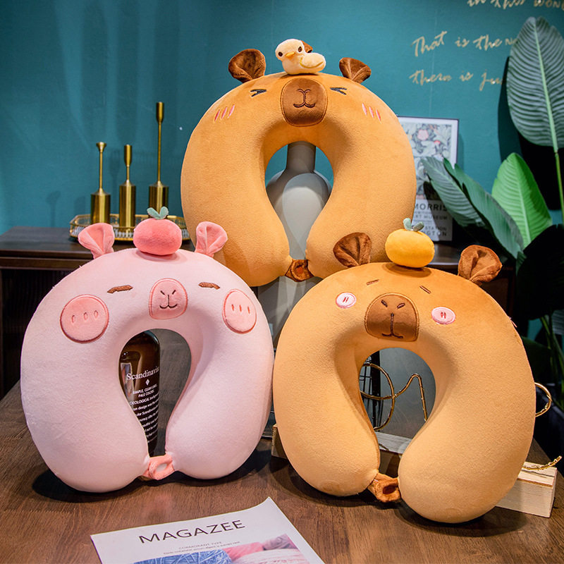 卡通旅行便携式U型枕长途飞机高铁坐车护颈记忆棉颈枕可拆洗头枕u