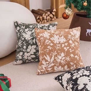 法式复古风绿色系抱枕感枕套客厅沙发抱枕靠垫民宿艺术感靠枕