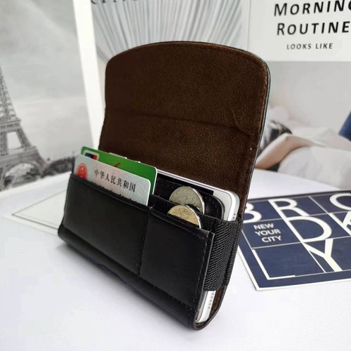 牛皮多卡位商务手机腰包