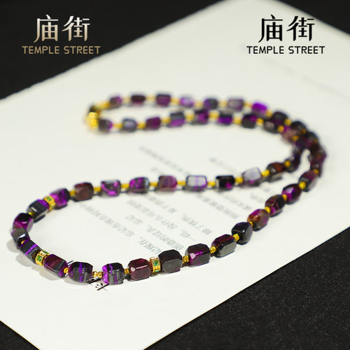 【庙街】舒俱来红丝绒刻面随形项链（多样性发一）