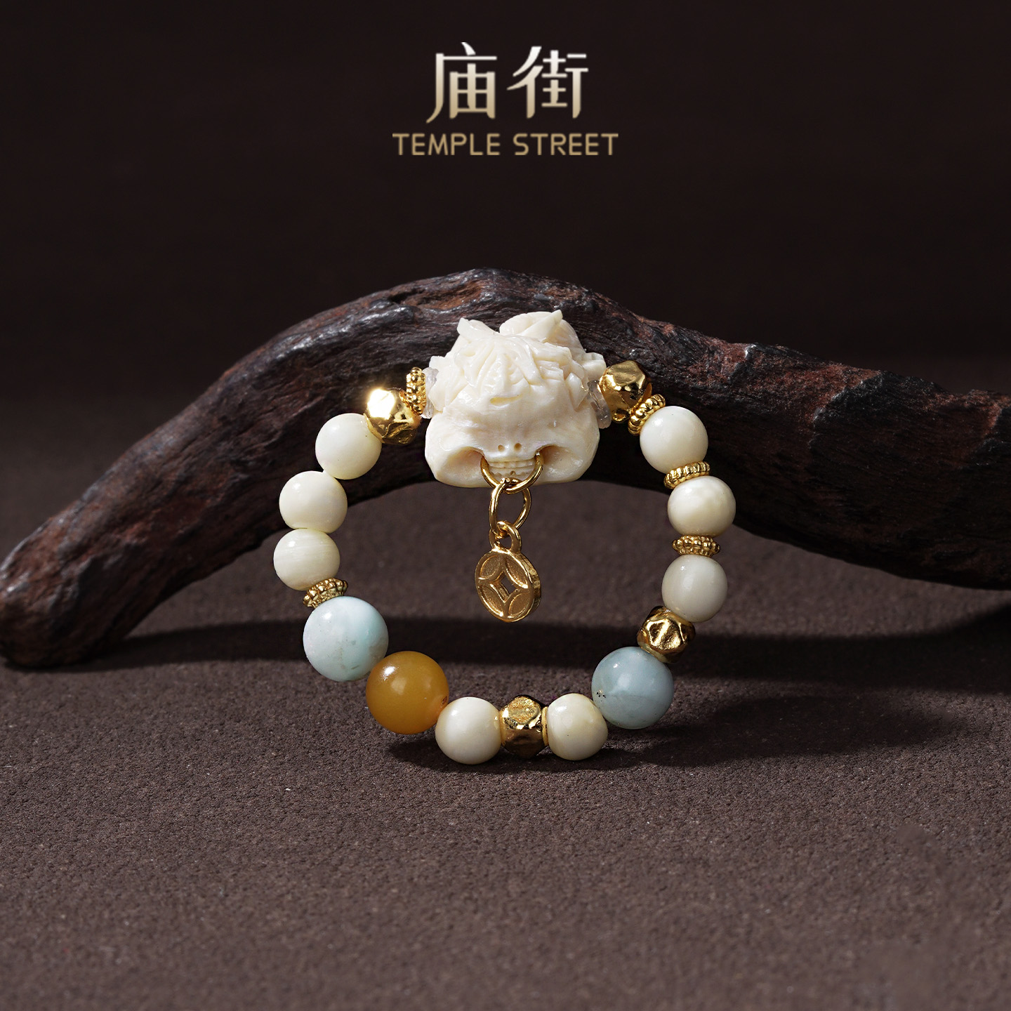 庙街珠宝猛犸牙吞金兽戒指 （多样性发一）